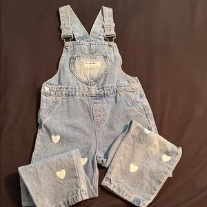 Heart Patch Denim Overalls